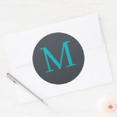 Sticker Rond monogrammé personnalisé (Enveloppe)