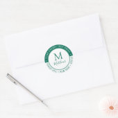 Sticker Rond Monogramme personnalisé élégant Nom et adresse de (Enveloppe)