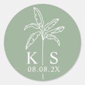 Sticker Rond Monogramme personnalisé Enregistrer le logo de la  (Devant)