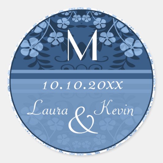 Sticker Rond Monogramme personnalisé mariage (Devant)