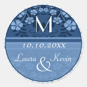 Sticker Rond Monogramme personnalisé mariage