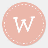 Sticker Rond Monogramme personnalisé moderne mignon simple poin (Devant)