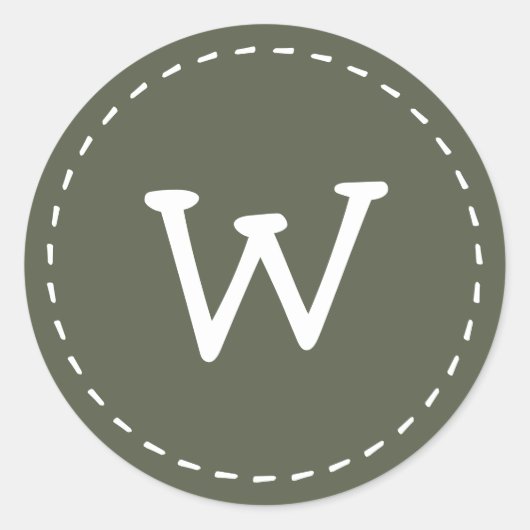 Sticker Rond Monogramme personnalisé moderne mignon simple poin (Devant)