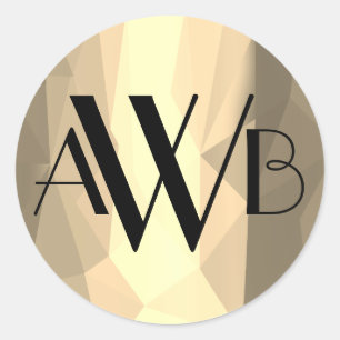 Sticker Rond Monogramme personnalisé Type moderne