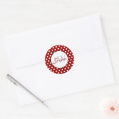 Sticker Rond Monogramme pois foncé et blanc tendance (Enveloppe)