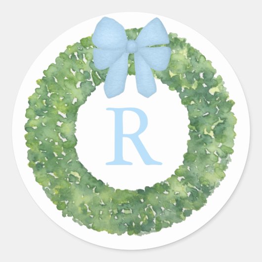 Sticker Rond Monogramme Première couronne en bois de boîte avec (Devant)