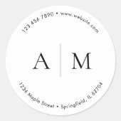 Sticker Rond Monogramme Produit Logo Marketing Blanc (Devant)