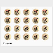 Sticker Rond Monogramme Q Halloween Sky Witch Nom des araignées (Feuille)