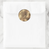 Sticker Rond Monogramme R Faire-part de mariage de bronze (Sac)