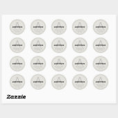 Sticker Rond Monogramme Rétro-Moderne  | Noir Gris & Blanc Cass (Feuille)