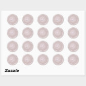Sticker Rond Monogramme rond rose (Feuille)