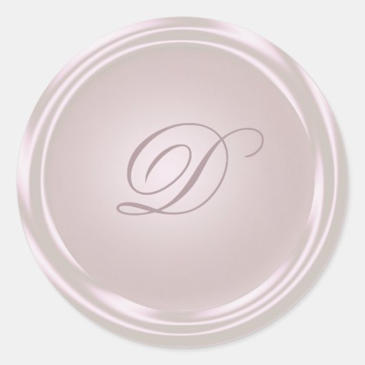 Sticker Rond Monogramme rond rose (Devant)