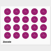 Sticker Rond Monogramme rose (Feuille)