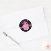 Sticker Rond Monogramme rose (Enveloppe)
