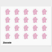 STICKER ROND MONOGRAMME ROSE A (Feuille)