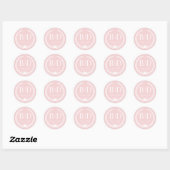Sticker Rond Monogramme Rose Antique Simple Moderne (Feuille)