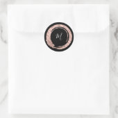 Sticker Rond Monogramme Rose Blush Frame Boutique Black VIP (Sac)