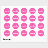 Sticker Rond Monogramme rose chaud (Feuille)