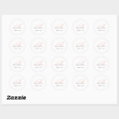 Sticker Rond Monogramme rose et blanc (Feuille)