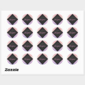 Sticker Rond Monogramme rose et noir (Feuille)