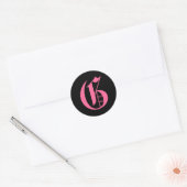Sticker Rond Monogramme rose G (Enveloppe)