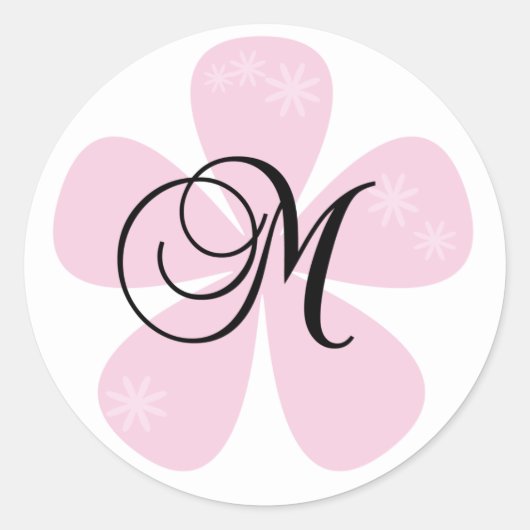Sticker Rond Monogramme rose M (Devant)