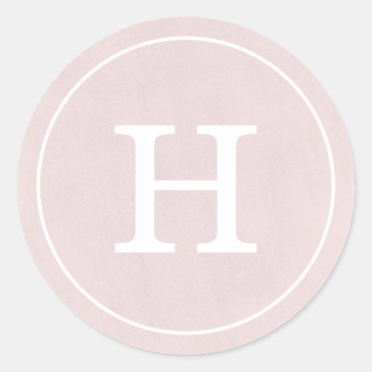 Sticker Rond Monogramme rose noir Debonair (Devant)