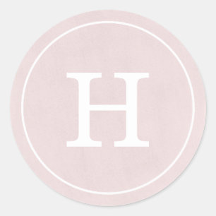 Sticker Rond Monogramme rose noir Debonair