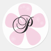 Sticker Rond Monogramme rose P (Devant)