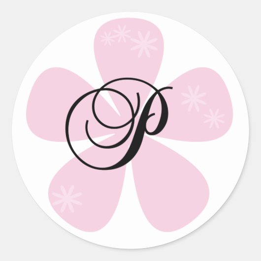 Sticker Rond Monogramme rose P (Devant)