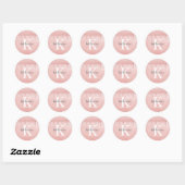 Sticker Rond Monogramme rose vif (Feuille)