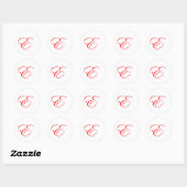 Sticker Rond Monogramme rouge E (Feuille)