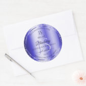 Sticker Rond Monogramme Royal Blue Soft Parties scintillant pro (Enveloppe)
