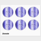 Sticker Rond Monogramme Royal Blue Soft Parties scintillant pro (Feuille)