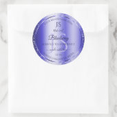 Sticker Rond Monogramme Royal Blue Soft Parties scintillant pro (Sac)