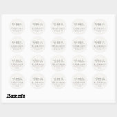 Sticker Rond Monogramme rustique Adresse de retour des vacances (Feuille)