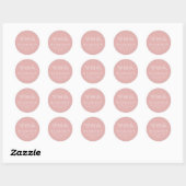 Sticker Rond Monogramme rustique blush rose adresse de retour b (Feuille)