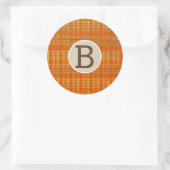 Sticker Rond Monogramme rustique Brown et plaqué orange (Sac)