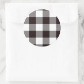 Sticker Rond Monogramme Rustique Chic Plaid Round (Sac)