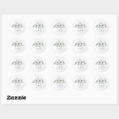 Sticker Rond monogramme rustique fleuri d'Eucalyptus anemone (Feuille)