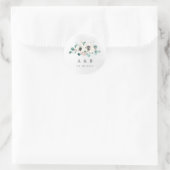 Sticker Rond monogramme rustique fleuri d'Eucalyptus anemone (Sac)