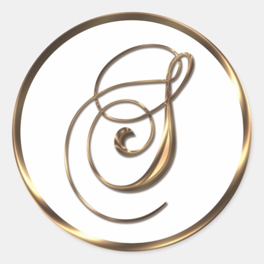 Sticker Rond Monogramme S Bronze Faux (Devant)
