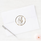 Sticker Rond Monogramme S Bronze Faux (Enveloppe)