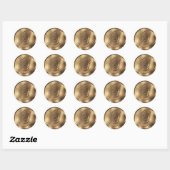 Sticker Rond Monogramme S Faire-part de mariage Bronze (Feuille)