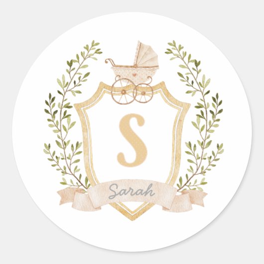 Sticker Rond Monogramme S | Neutre (Devant)