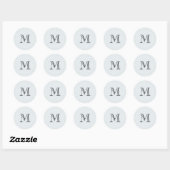 Sticker Rond Monogramme simple (Feuille)