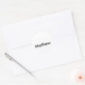 Sticker Rond monogramme simple de lettre initiale ajoutez votre (Enveloppe)