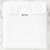 Sticker Rond monogramme simple de lettre initiale ajoutez votre (Sac)