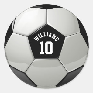 Sticker Rond Monogramme Soccer Ball Association Football Sports