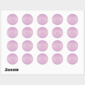 Sticker Rond Monogramme superposé unique | Rose lilas doux (Feuille)